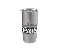 Recuerdo vintage de paisaje retro de Lyon Vaso térmico de acero inoxidable de doble pared