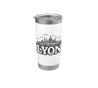 Recuerdo vintage de paisaje retro de Lyon Vaso térmico de acero inoxidable de doble pared