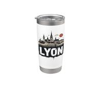 Recuerdo vintage de paisaje retro de Lyon Vaso térmico de acero inoxidable de doble pared