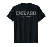 Recuerdo vintage del icónico horizonte de la Ciudad del Viento de Chicago, Illinois Camiseta