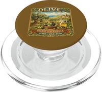 Recuerdo Vintage del mar mediterráneo con Etiqueta de Caja de Olivo Puglia PopSockets PopGrip para MagSafe