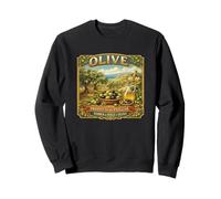 Recuerdo Vintage del mar mediterráneo con Etiqueta de Caja de Olivo Puglia Sudadera