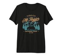 Recuerdo Vintage del Oso del Parque Nacional Monte Rainier Camiseta Premium
