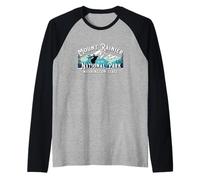 Recuerdo Vintage del Parque Nacional Monte Rainier de Washington Camiseta Manga Raglan