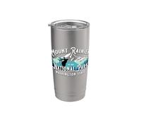 Recuerdo vintage del Parque Nacional Monte Rainier de Washington Vaso térmico de acero inoxidable de doble pared