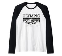 Recuerdo Vintage del Parque Nacional Olímpico de Washington PNW Camiseta Manga Raglan