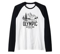 Recuerdo Vintage del Parque Nacional Olímpico de Washington PNW Camiseta Manga Raglan