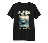 Recuerdo Vintage Divertido de Alaska Is Calling and I Moose Go Camiseta Premium