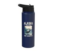 Recuerdo vintage divertido de Alaska Is Calling And I Moose Go Stainless Steel Insulated Water Bottle