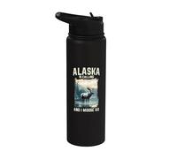 Recuerdo vintage divertido de Alaska Is Calling And I Moose Go Stainless Steel Insulated Water Bottle