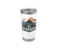 Recuerdo Vintage Paisaje Retro Nicaragua Vaso térmico de acero inoxidable de doble pared