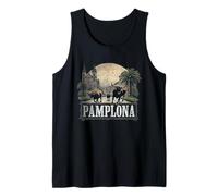 Recuerdo Vintage Paisaje Retro Pamplona Camiseta sin Mangas