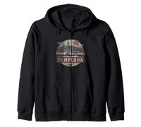 Recuerdo Vintage Paisaje Retro Pamplona Sudadera con Capucha