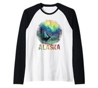 Recuerdo Vintage para Amantes de la Naturaleza de Alaska The Last Frontier Camiseta Manga Raglan