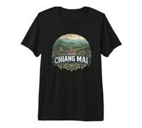 Recuerdo Vintage Retro del Paisaje de Chiang MAI Camiseta Premium