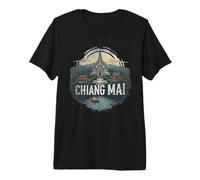 Recuerdo Vintage Retro del Paisaje de Chiang MAI Camiseta Premium