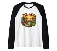 Recuerdos Antiguos de Recuerdo de San Antonio, Texas, City State Camiseta Manga Raglan