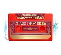Recuerdos de graduación grabables por voz de clase 2026, recuerdo de audio con cinta de casete retro, tarjeta de felicitación parlante, grabación de 5 minutos, captura cada recuerdo de voz sincero