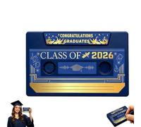Recuerdos de graduación grabables por voz de clase 2026, tarjeta de felicitación retro con grabación de 5 minutos, captura cada recuerdo de voz sincero para siempre, regalo retro para graduados