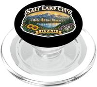 Recuerdos de Salt Lake City, Utah, Capital del Estado, Retro y Vintage PopSockets PopGrip para MagSafe