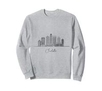 Recuerdos de viaje a EE. UU. Skyline de Charlotte, Carolina del Norte Sudadera