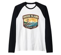 Recuerdos de visitante de Recuerdo de Rhode Island The Ocean State Camiseta Manga Raglan