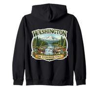 Recuerdos de visitantes de Recuerdo del Estado Evergreen de Washington Sudadera con Capucha