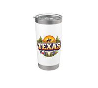 Recuerdos de visitantes estatales de Texas: viaje turístico a Texas Vaso térmico de acero inoxidable de doble pared