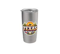 Recuerdos de visitantes estatales de Texas: viaje turístico a Texas Vaso térmico de acero inoxidable de doble pared