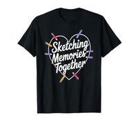 Recuerdos Dibujo Lápiz Corazón Creativo Juntos Camiseta