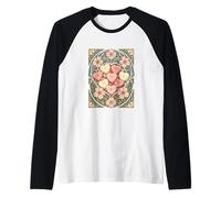 Recuerdos en Forma de corazón y Flores Art Nouveau Camiseta Manga Raglan