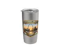 Recuerdos gráficos novedosos del Parque Nacional Gateway Arch de Alaska Vaso térmico de acero inoxidable de doble pared