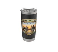 Recuerdos gráficos novedosos del Parque Nacional Gateway Arch de Alaska Vaso térmico de acero inoxidable de doble pared