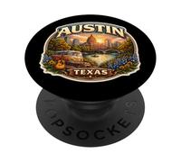 Recuerdos Vintage de la Capital del Estado de Austin, Texas PopSockets PopGrip Adhesivo