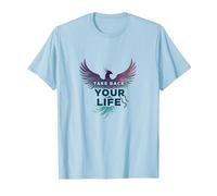 Recupera tu Vida Inspiración de empoderamiento de Phoenix Camiseta, Hombre, Azul Bebé, L