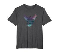 Recupera tu Vida Inspiración de empoderamiento de Phoenix Camiseta, Hombre Tallas Grandes, Jaspeado Oscuro, 4X Alto