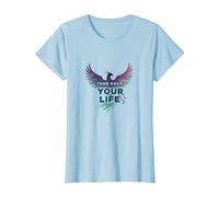 Recupera tu Vida Inspiración de empoderamiento de Phoenix Camiseta, Mujer, Azul Bebé, XL