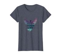 Recupera tu Vida Inspiración de empoderamiento de Phoenix Camiseta, Mujer, Azul Jaspeado, XL