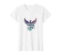 Recupera tu Vida Inspiración de empoderamiento de Phoenix Camiseta, Mujer, Blanco, M