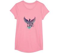 Recupera tu Vida Inspiración de empoderamiento de Phoenix Camiseta, Niñas, Rosado, Grande