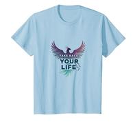 Recupera tu Vida Inspiración de empoderamiento de Phoenix Camiseta, Niños, Azul Bebé, 3 años