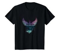 Recupera tu Vida Inspiración de empoderamiento de Phoenix Camiseta, Niños, Negro, 8 años