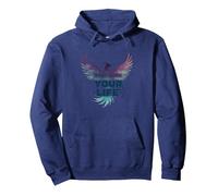 Recupera tu Vida Inspiración de empoderamiento de Phoenix Sudadera con Capucha, Unisex para Adultos, Azul Marino, XXL