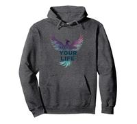 Recupera tu Vida Inspiración de empoderamiento de Phoenix Sudadera con Capucha, Unisex para Adultos, Jaspeado Oscuro, S