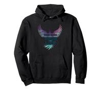 Recupera tu Vida Inspiración de empoderamiento de Phoenix Sudadera con Capucha, Unisex para Adultos, Negro, XXL