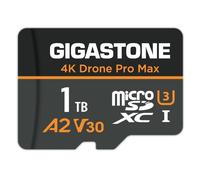【Recuperación de Datos 5años】 GIGASTONE Tarjeta Micro SD 1TB, 4K Drone Pro MAX, A2 V30 para Drone dji o Cámara de Acción, Gopro, Vídeo 4K UHD, R/W 150/130 MB/s, UHS-I U3 C10 Clase 10 con Adaptador