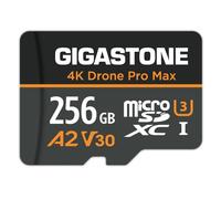 【Recuperación de datos 5años】GIGASTONE Tarjeta Micro SD 256 GB, 4K Drone Pro Max, A2 V30 para Drone DJI o Cámara de Acción, Gopro, Vídeo 4K UHD, R/W 100/60 MB/s, UHS-I U3 C10 Clase 10 con adaptador