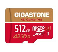 [Recuperación de Datos Gratis de 5 años] GIGASTONE 512GB Tarjetas Micro SD, Game Pro MAX, hasta 160/100 MB/s, MicroSDXC para Nintendo-Switch 1, Steamdeck, 4K Video A2 V30 U3 C10 con Adaptador