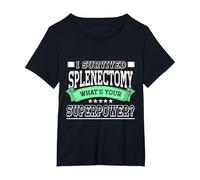 Recuperación de la eliminación del bazo de la Reina de esplenectomía Camiseta, Mujer Tallas Grandes, Negro, 4XL Grande