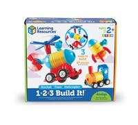 Recursos de aprendizaje 1-2-3 CONFGLO! Rocket-Train-Helicopter Buildler Juguete 17 piezas de 2+ Multicolor Ler2859